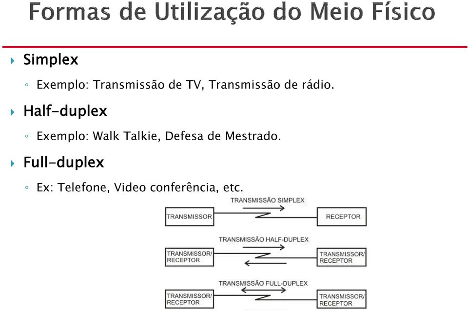 Half-duplex Exemplo: Walk Talkie, Defesa