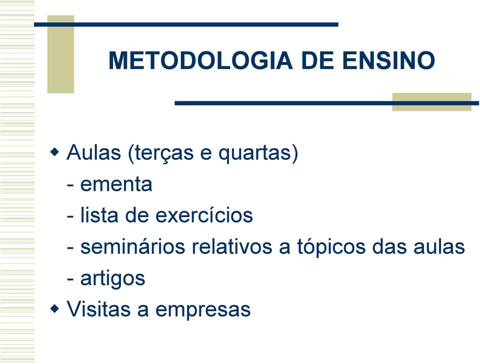 exercícios - seminários relativos a