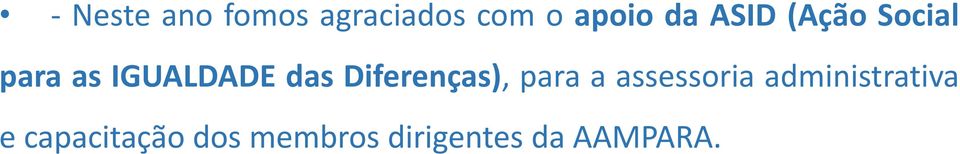 Diferenças), para a assessoria