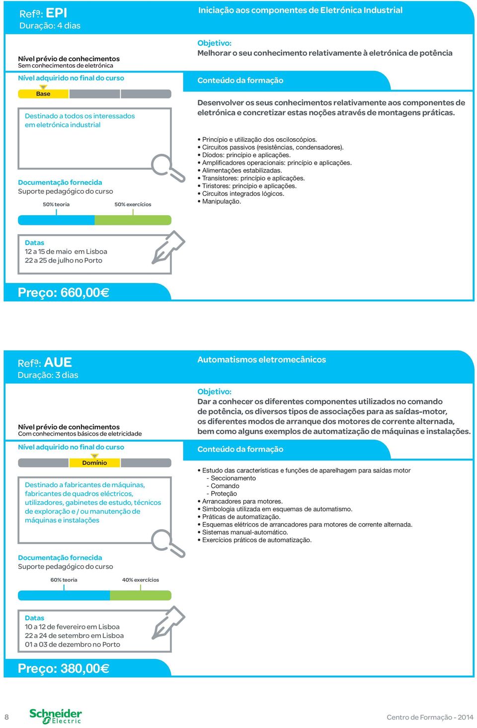 práticas. Princípio e utilização dos osciloscópios. Circuitos passivos (resistências, condensadores). Díodos: princípio e aplicações. Amplificadores operacionais: princípio e aplicações.