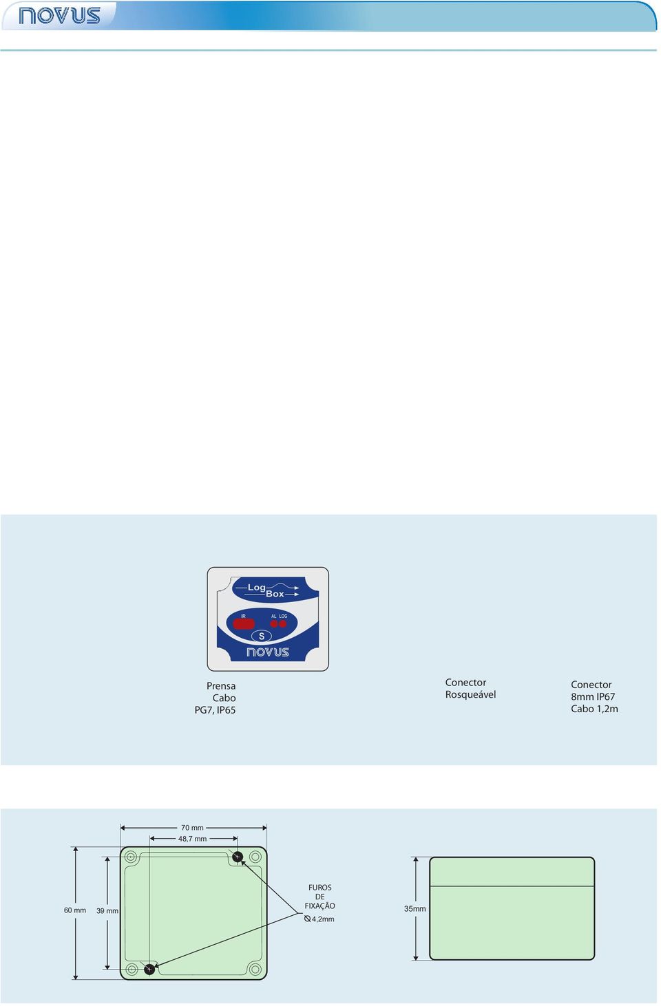 Conector Rosqueável Prensa Cabo PG7, IP65 DIMENSÕES 70 mm 48,7