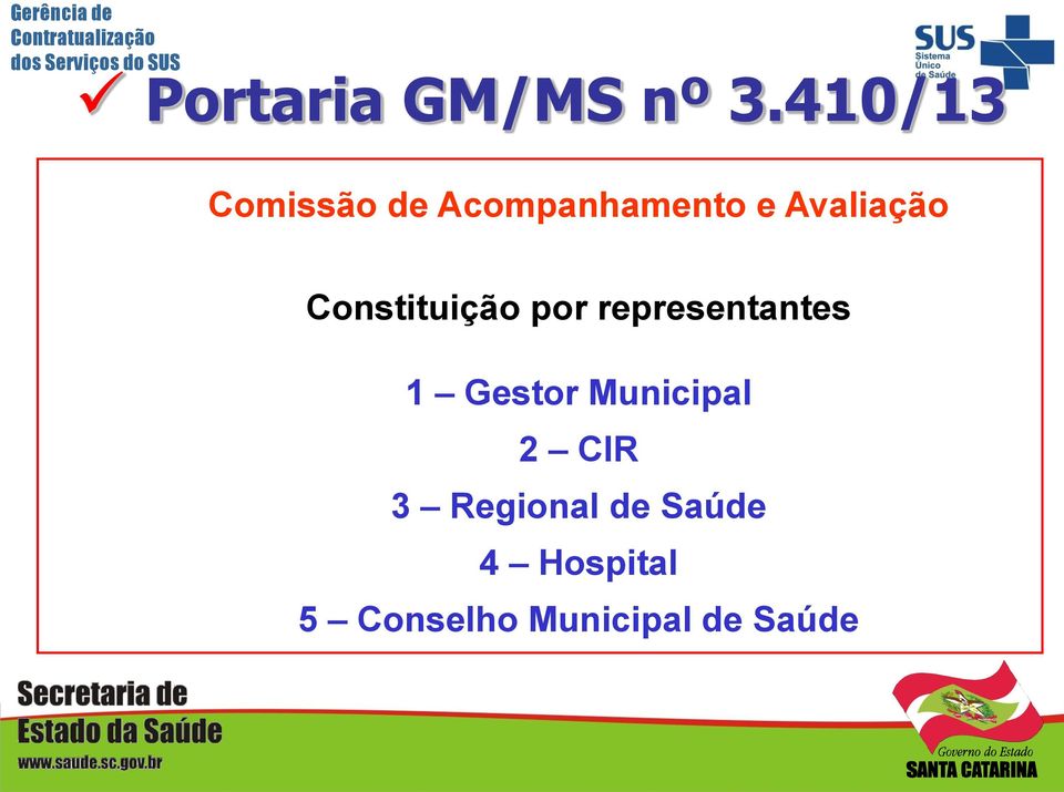 Constituição por representantes 1 Gestor