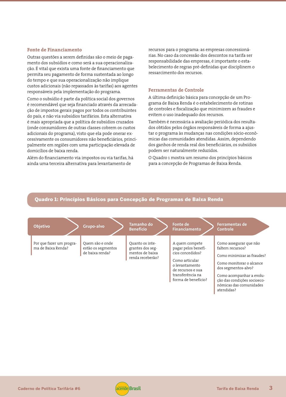 aos agentes responsáveis pela implementação do programa.