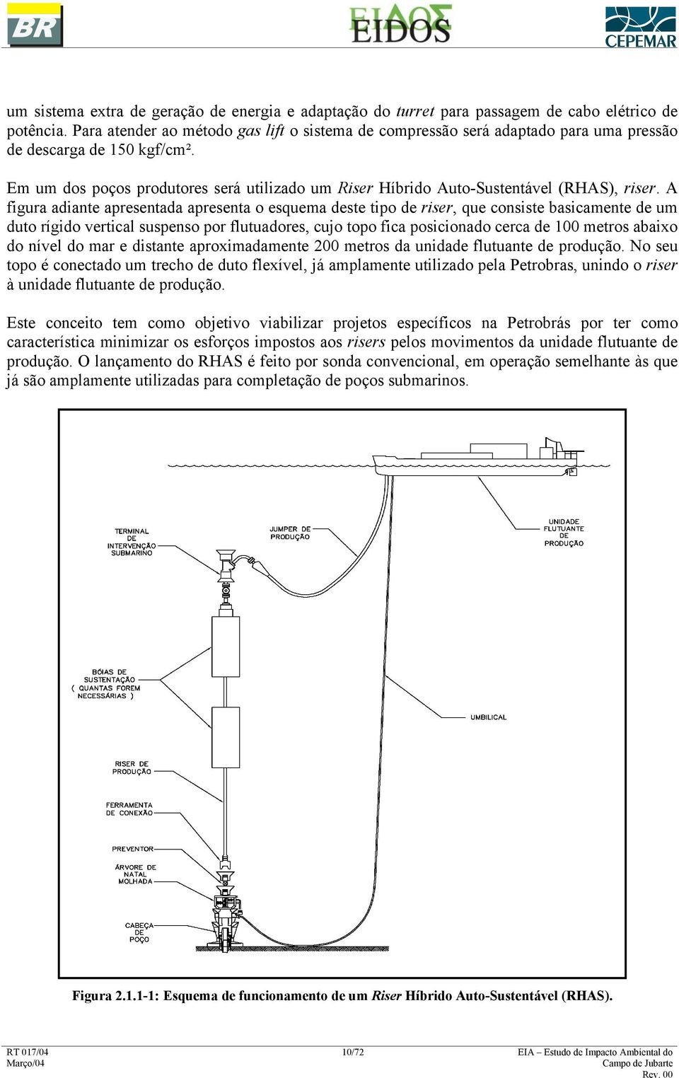 Em um dos poços produtores será utilizado um Riser Híbrido Auto-Sustentável (RHAS), riser.