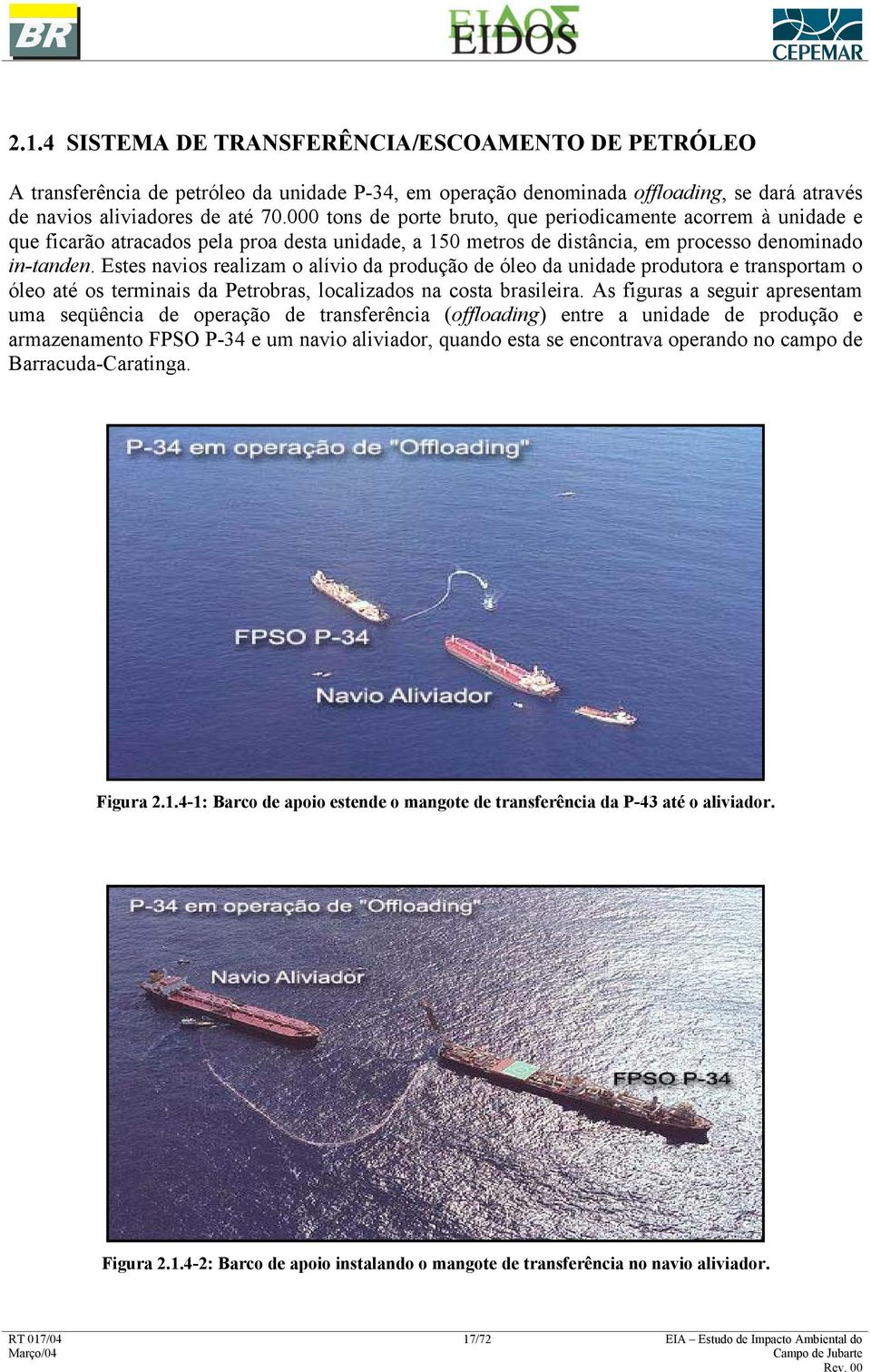 Estes navios realizam o alívio da produção de óleo da unidade produtora e transportam o óleo até os terminais da Petrobras, localizados na costa brasileira.