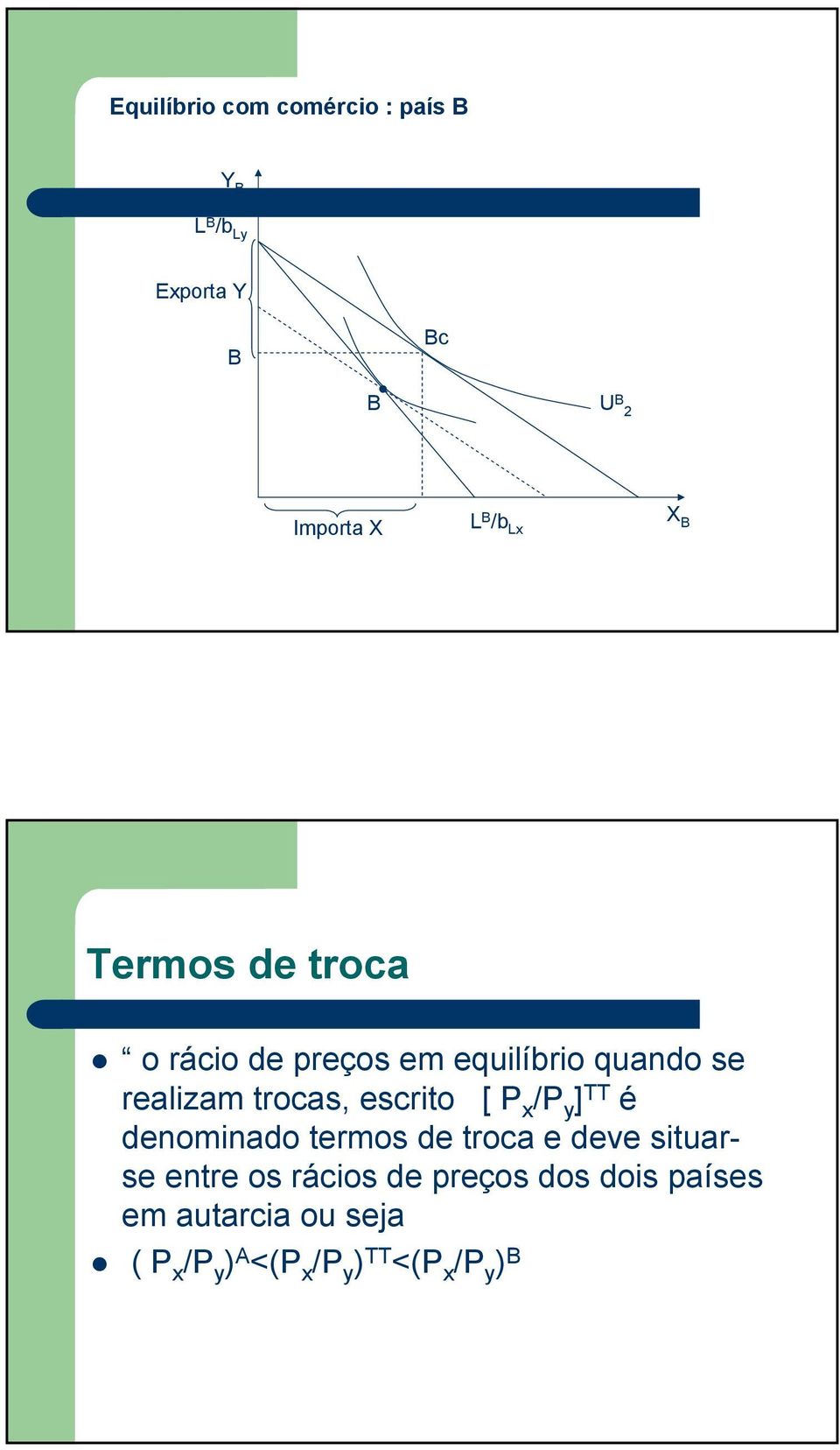 escrito [ P x /P y ] TT é denominado termos de troca e deve situarse entre os rácios