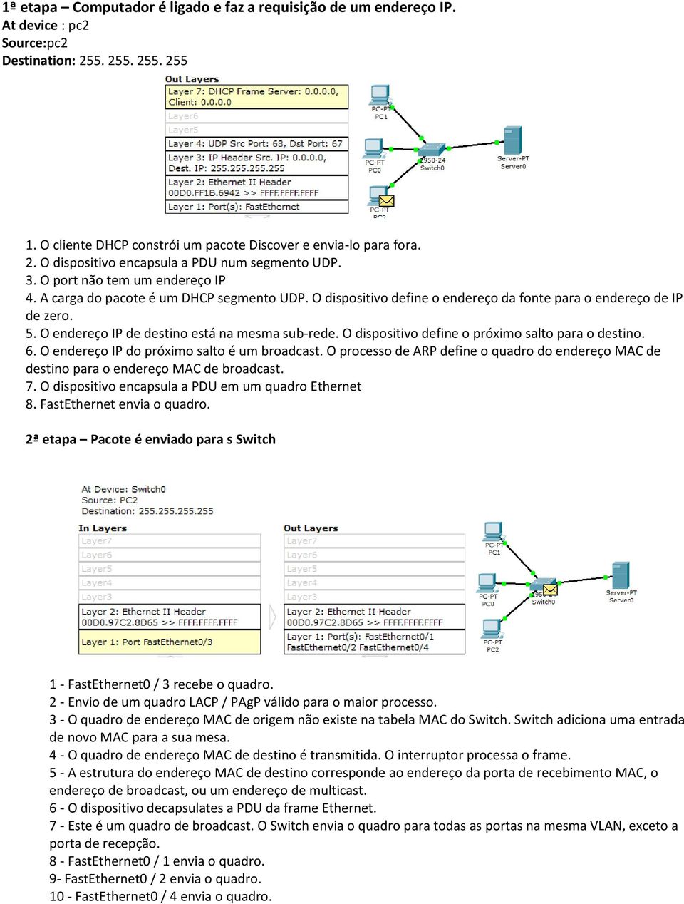 O endereço IP de destino está na mesma sub-rede. O dispositivo define o próximo salto para o destino. 6. O endereço IP do próximo salto é um broadcast.