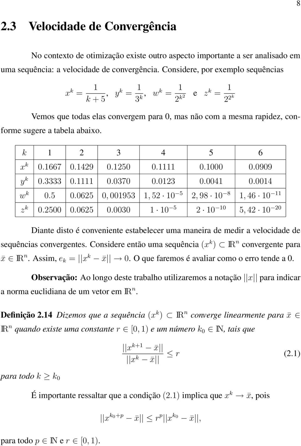 k 1 2 3 4 5 6 x k 0.1667 0.1429 0.1250 0.1111 0.1000 0.0909 y k 0.3333 0.1111 0.0370 0.0123 0.0041 0.0014 w k 0.5 0.0625 0,