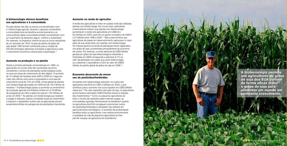 Por exemplo, na Argentina, estima-se que os lucros resultantes de um aumento de 140% na área de plantio de grãos de soja desde 1995 tenham contribuído para a criação de 200.