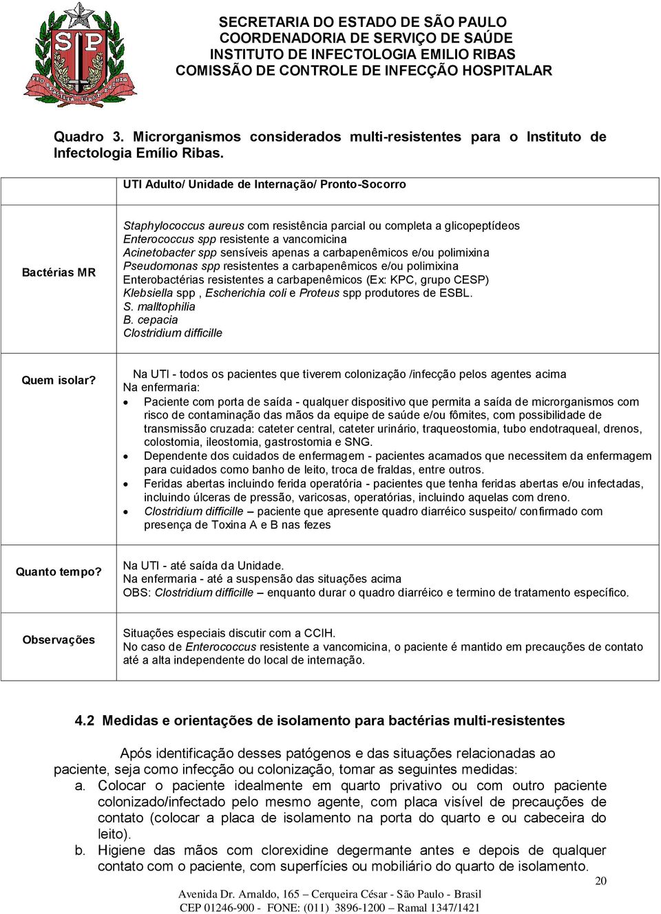 sensíveis apenas a carbapenêmicos e/ou polimixina Pseudomonas spp resistentes a carbapenêmicos e/ou polimixina Enterobactérias resistentes a carbapenêmicos (Ex: KPC, grupo CESP) Klebsiella spp,