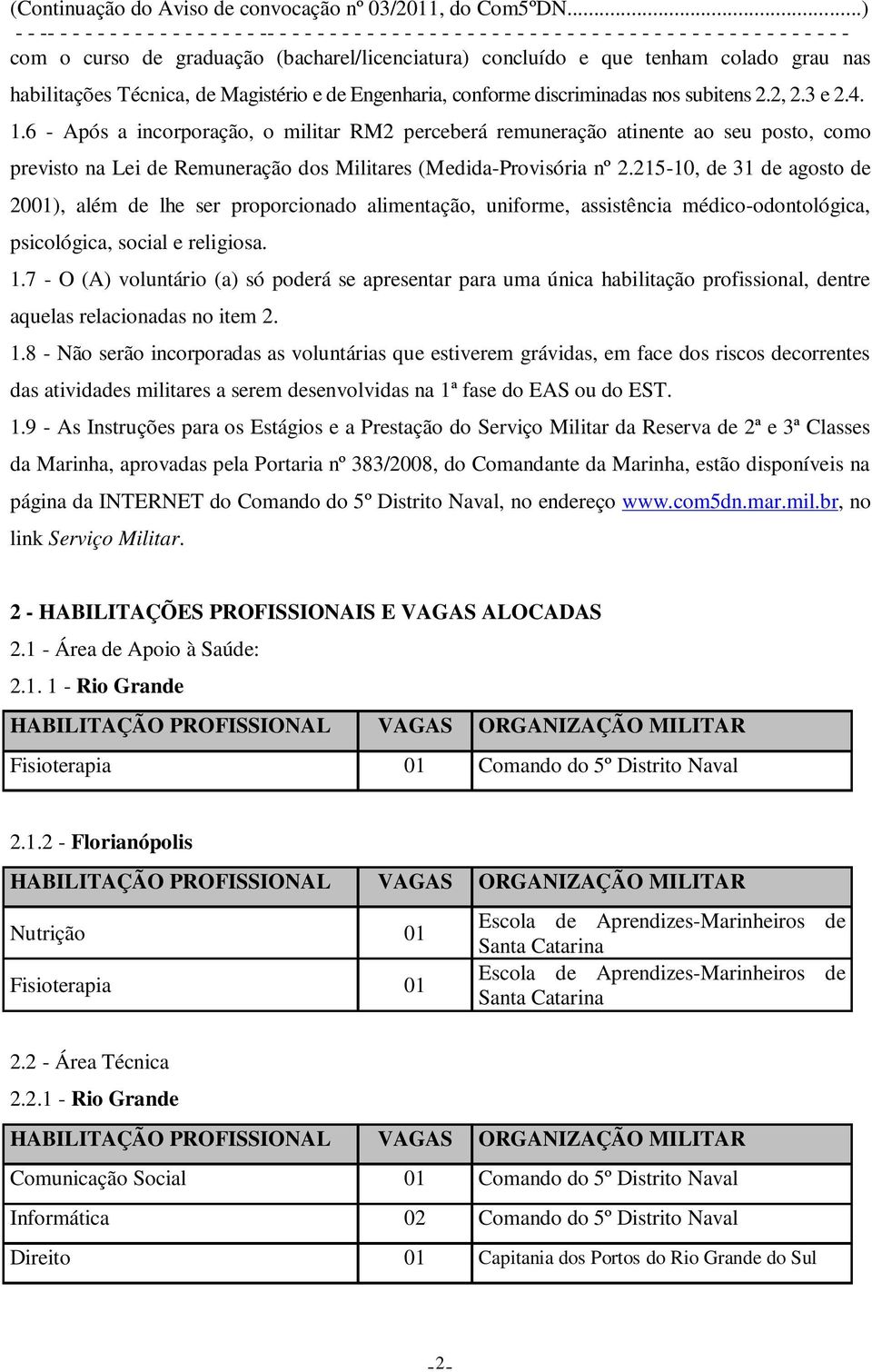 que tenham colado grau nas habilitações Técnica, de Magistério e de Engenharia, conforme discriminadas nos subitens 2.2, 2.3 e 2.4. 1.