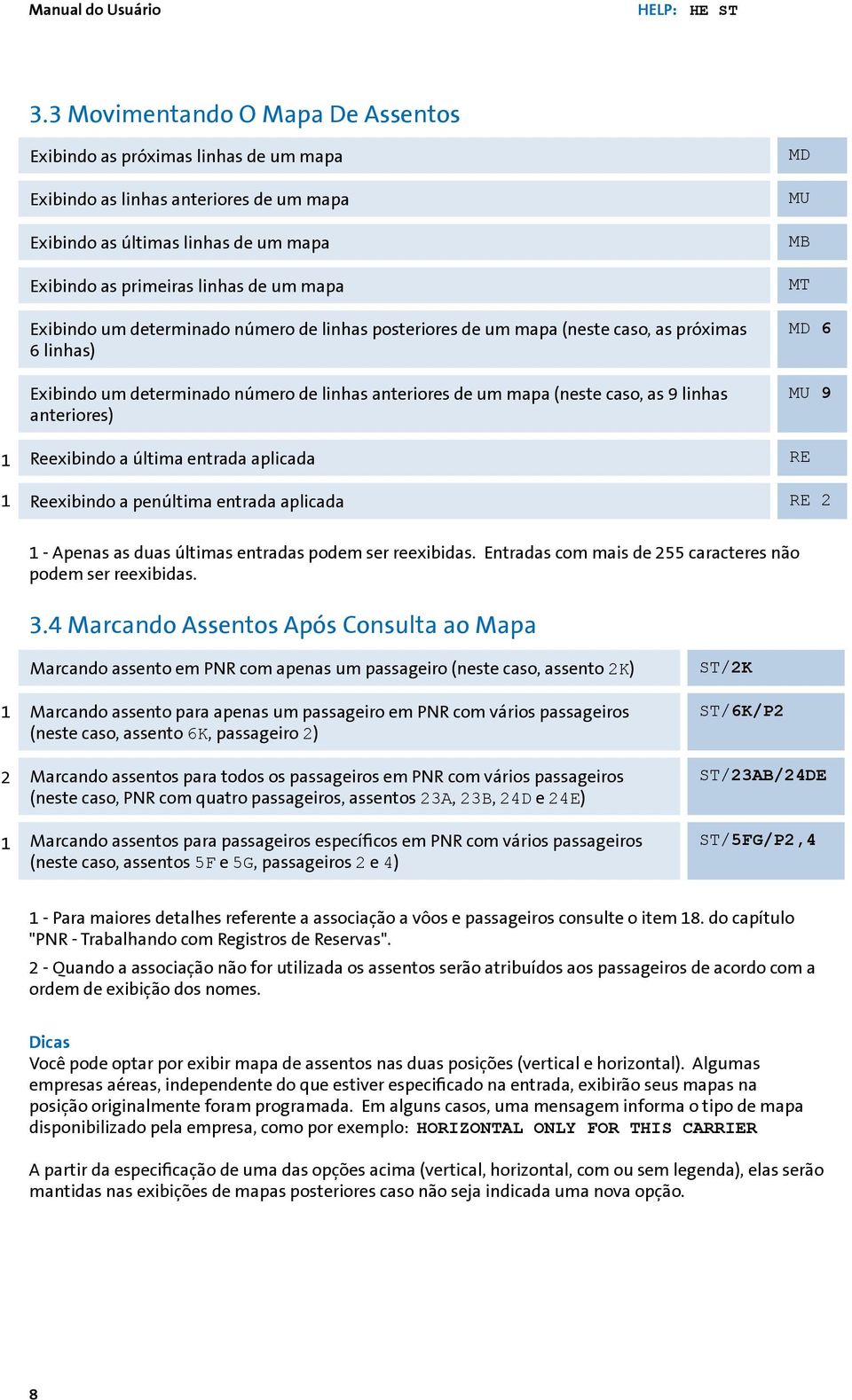 Exibindo um determinado número de linhas posteriores de um mapa (neste caso, as próximas 6 linhas) Exibindo um determinado número de linhas anteriores de um mapa (neste caso, as 9 linhas anteriores)