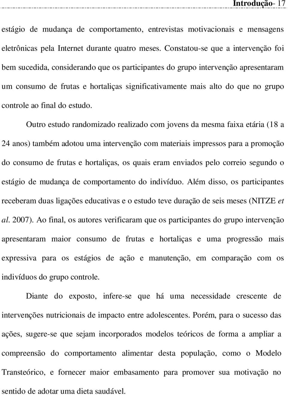 controle ao final do estudo.