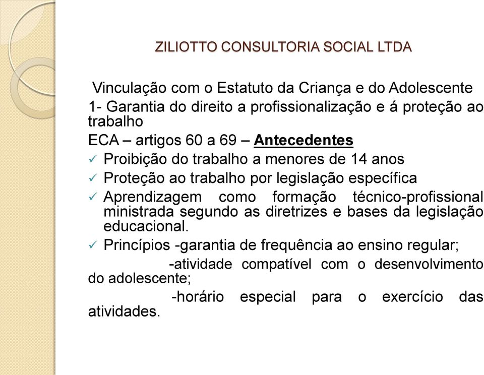 como formação técnico-profissional ministrada segundo as diretrizes e bases da legislação educacional.