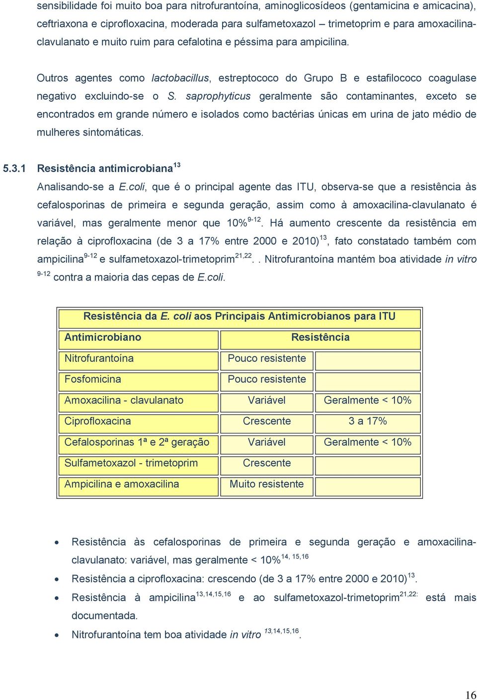 saprphyticus geralmente sã cntaminantes, excet se encntrads em grande númer e islads cm bactérias únicas em urina de jat médi de mulheres sintmáticas. 5.3.