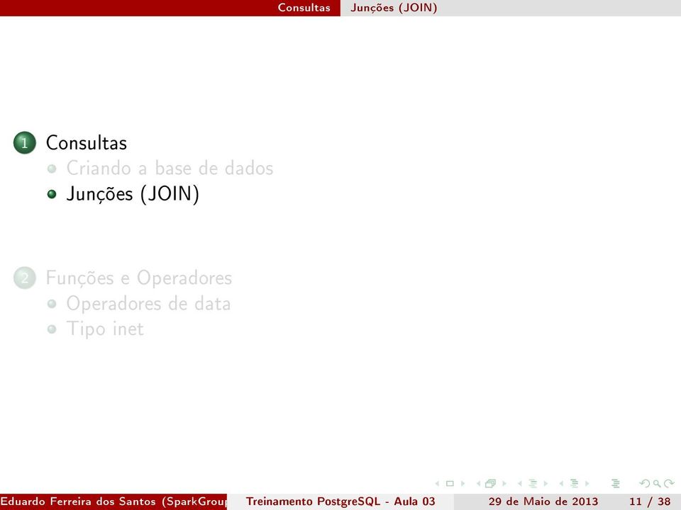 (SparkGroup TreinamentoePostgreSQL Capacitação- Aula em