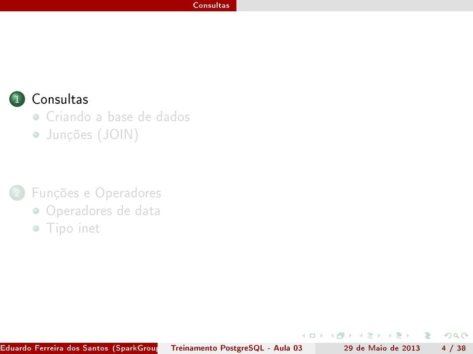 (SparkGroup TreinamentoePostgreSQL Capacitação- Aula em