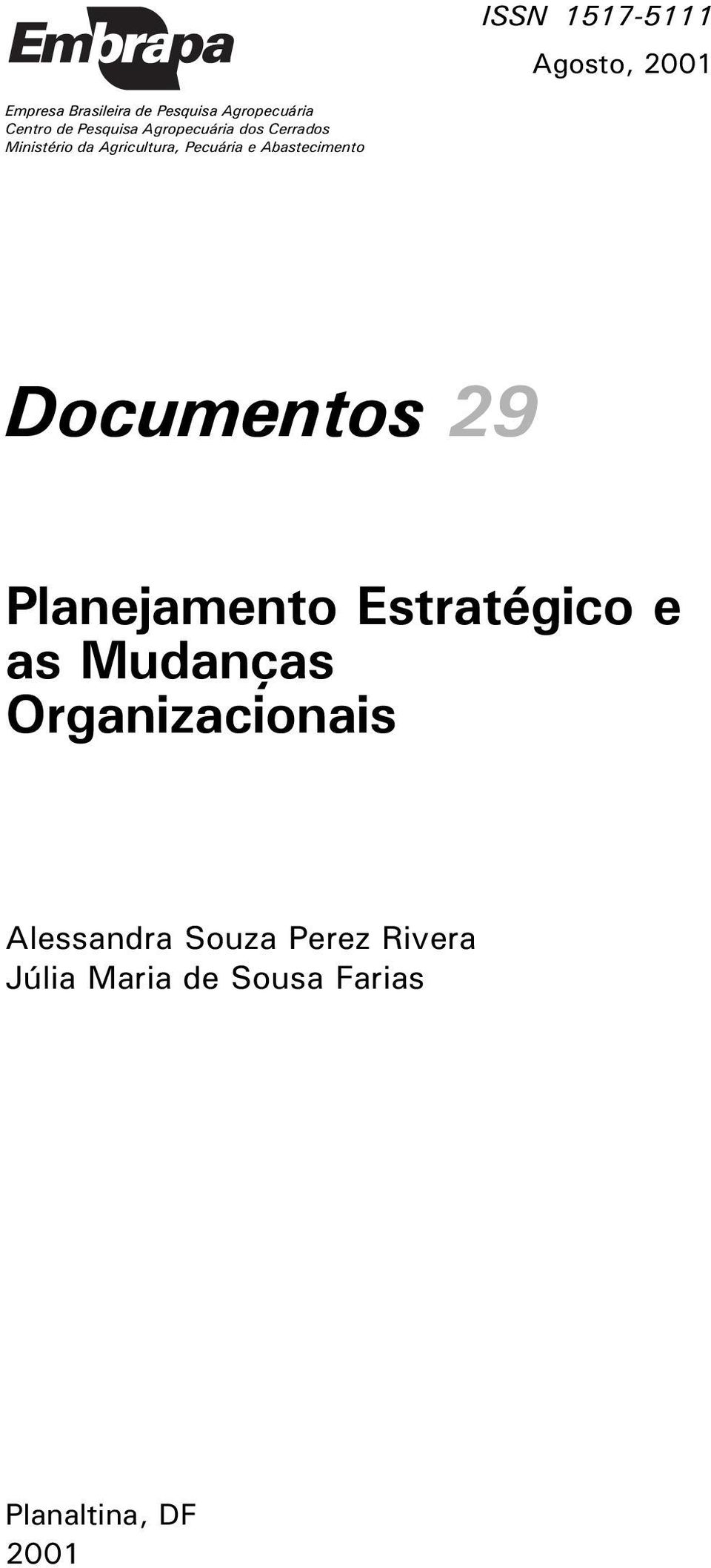 Abastecimento Documentos 29 Planejamento Estratégico e as Mudanças