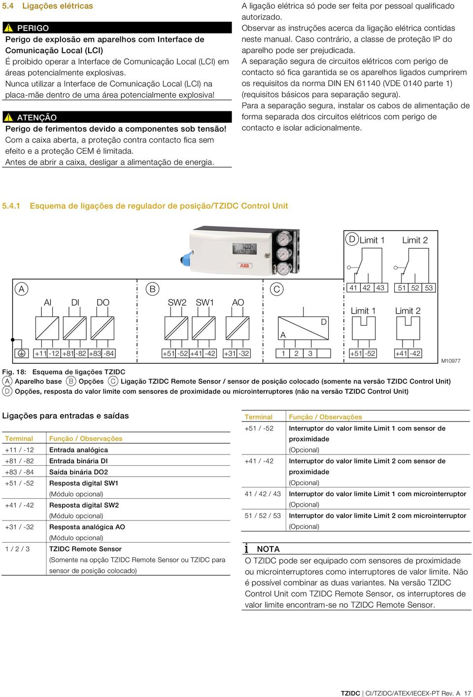 Com a caixa aberta, a proteção contra contacto fica sem efeito e a proteção CEM é limitada. Antes de abrir a caixa, desligar a alimentação de energia.