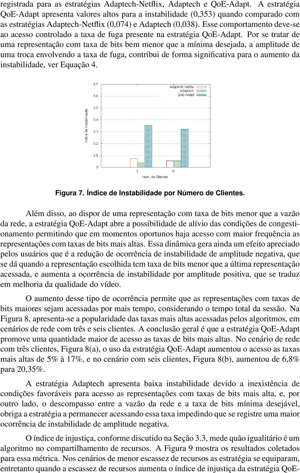 Esse comportamento deve-se ao acesso controlado a taxa de fuga presente na estratégia QoE-Adapt.