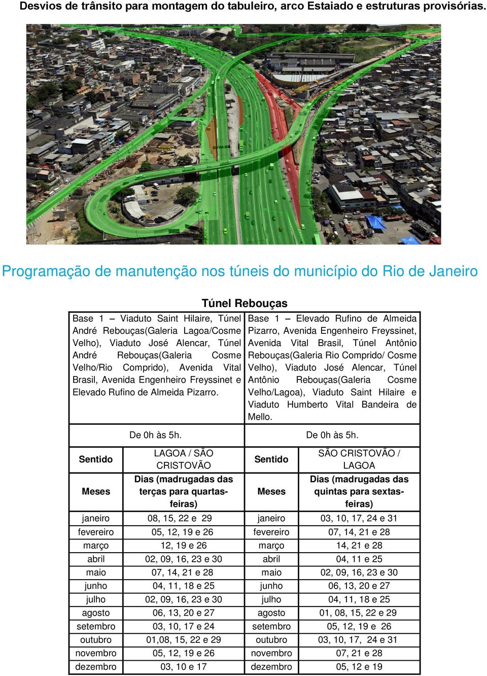 Cosme Velho/Rio Comprido), Avenida Vital Brasil, Avenida Engenheiro Freyssinet e Elevado Rufino de Almeida Pizarro.