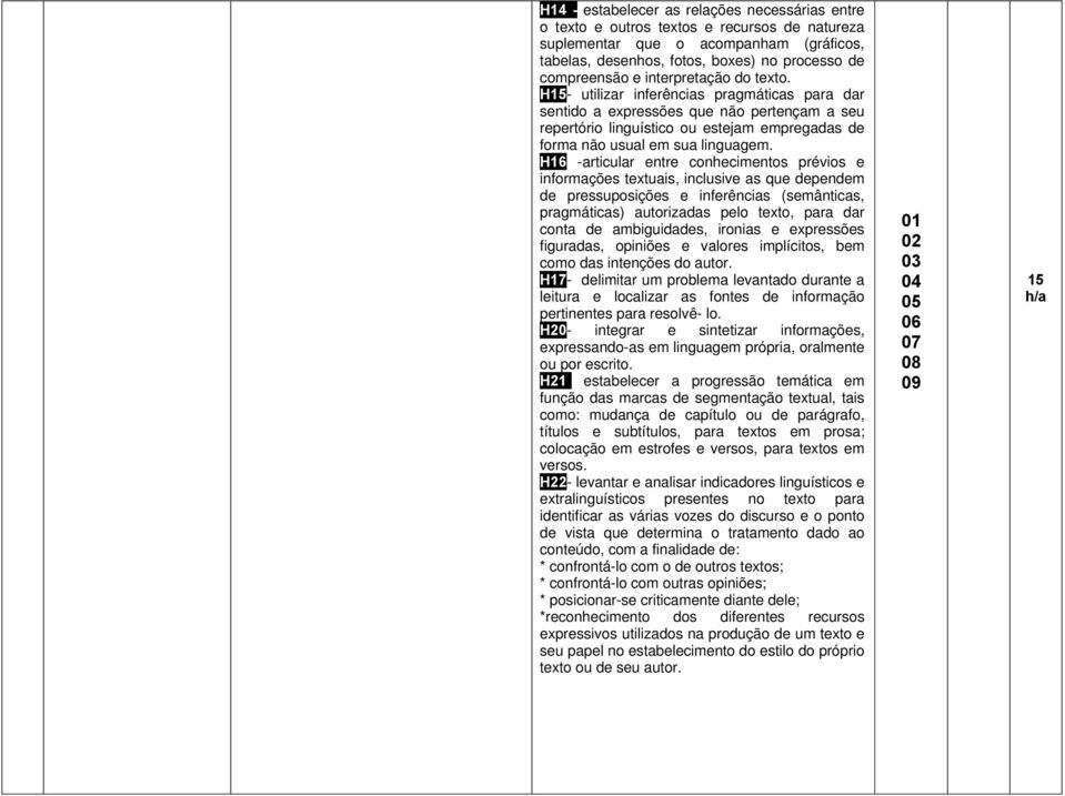 H16 -articular entre conhecimentos prévios e informações textuais, inclusive as que dependem de pressuposições e inferências (semânticas, pragmáticas) autorizadas pelo texto, para dar conta de