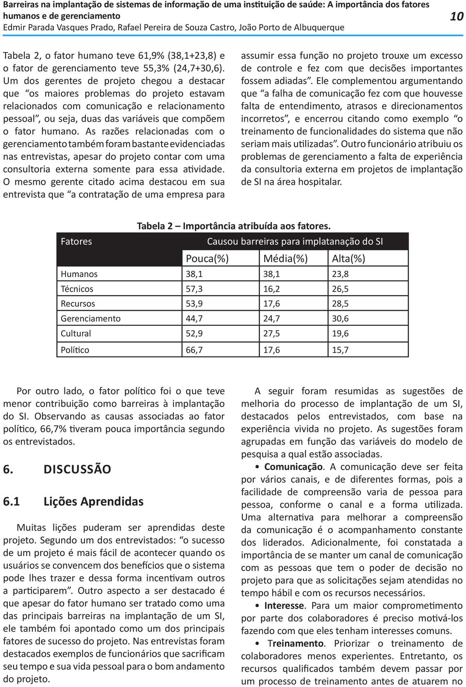 As razões relacionadas com o gerenciamento também foram bastante evidenciadas nas entrevistas, apesar do projeto contar com uma consultoria externa somente para essa a vidade.