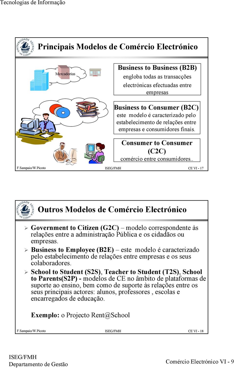 . CE VI - 17 Outros Modelos de Comércio Electrónico Government to Citizen (G2C) modelo correspondente às relações entre a administração Pública e os cidadãos ou empresas.
