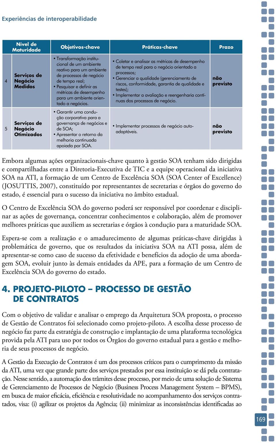 Garantir uma condução corporativa para a governança de negócios e de SOA; Apresentar o retorno da melhoria continuada apoiada por SOA.