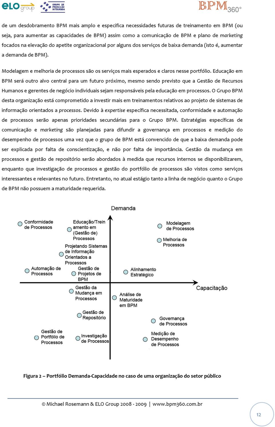 Modelagem e melhoria de processos são os serviços mais esperados e claros nesse portfólio.