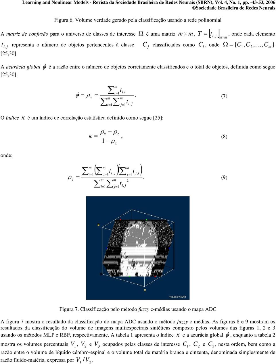 número de objetos pertencentes à classe C j classfcados como C, onde Ω = { C, C, K, Cm} [5,0].