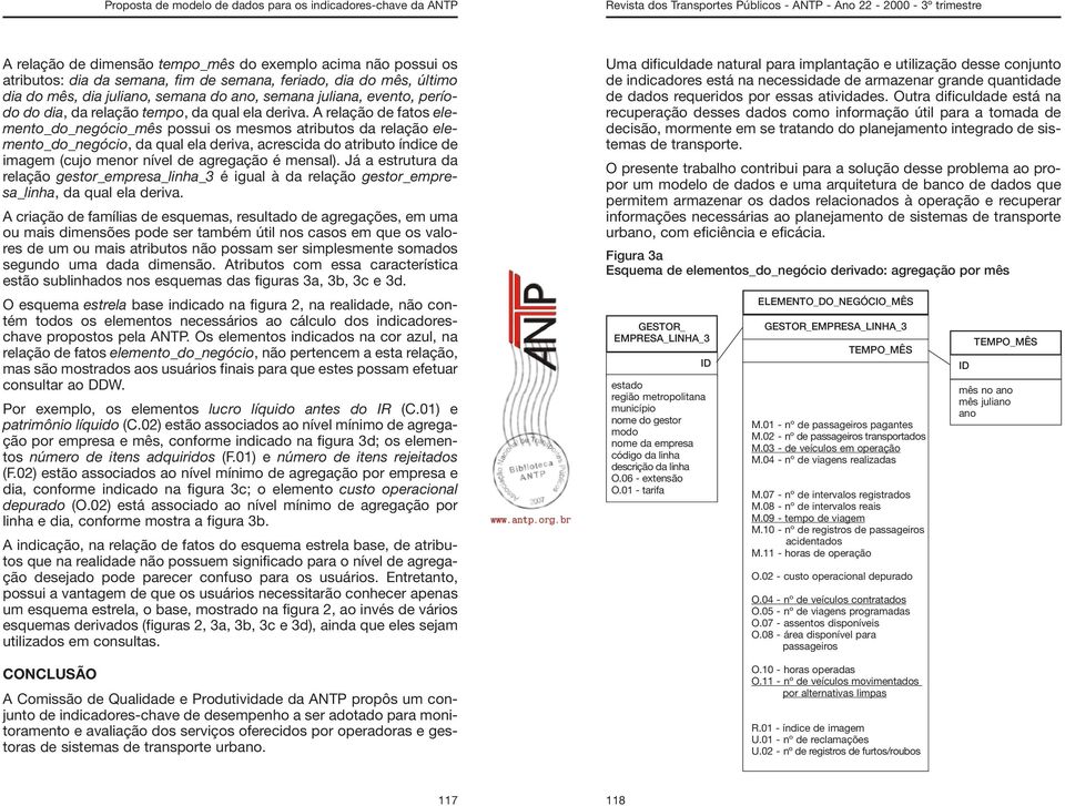 A relação de fatos elemento_do_negócio_mês possui os mesmos atributos da relação elemento_do_negócio, da qual ela deriva, acrescida do atributo índice de imagem (cujo menor nível de agregação é