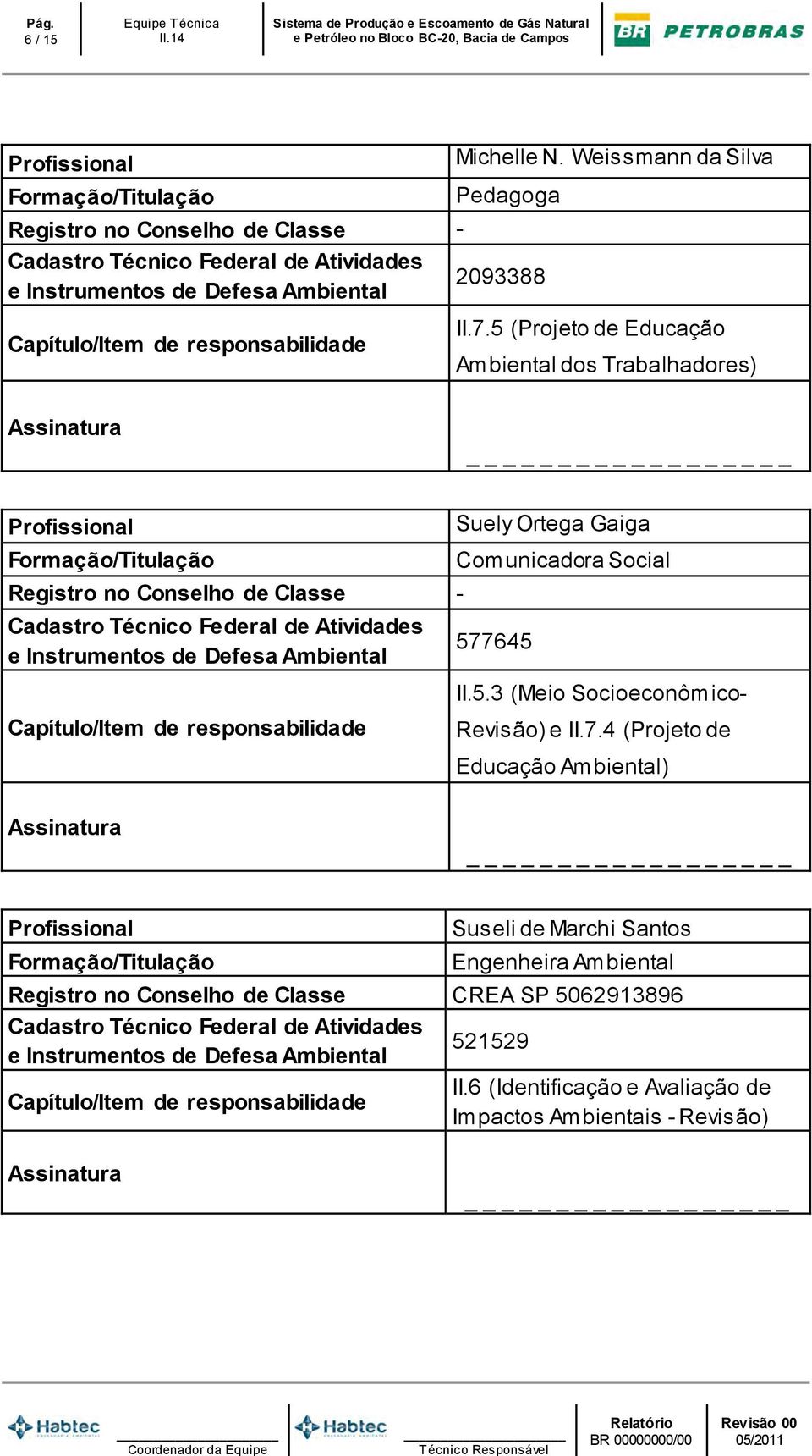5 (Projeto de Educação Ambiental dos Trabalhadores) Registro no Conselho de Classe - Suely Ortega Gaiga Comunicadora Social