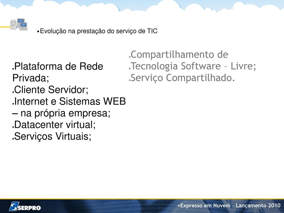 Datacenter virtual; Serviços Virtuais; Compartilhamento de