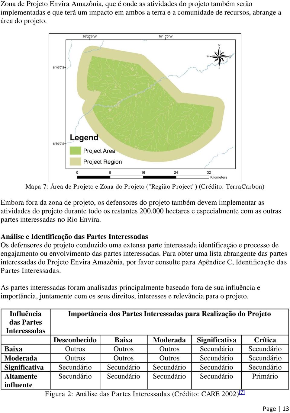 todo os restantes 200.000 hectares e especialmente com as outras partes interessadas no Rio Envira.