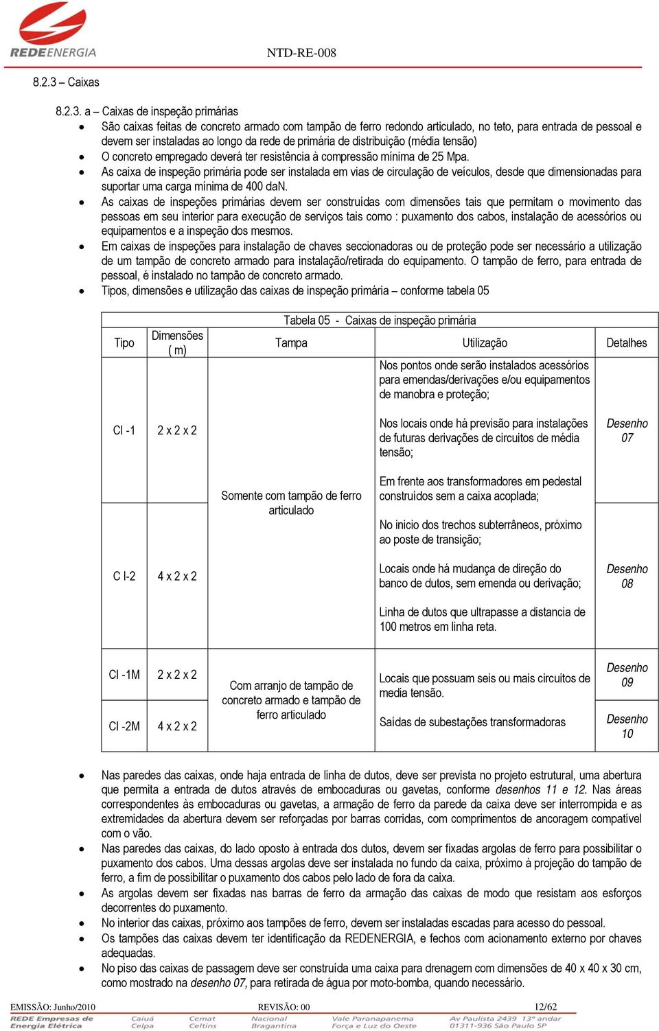 a Caixas de inspeção primárias São caixas feitas de concreto armado com tampão de ferro redondo articulado, no teto, para entrada de pessoal e devem ser instaladas ao longo da rede de primária de