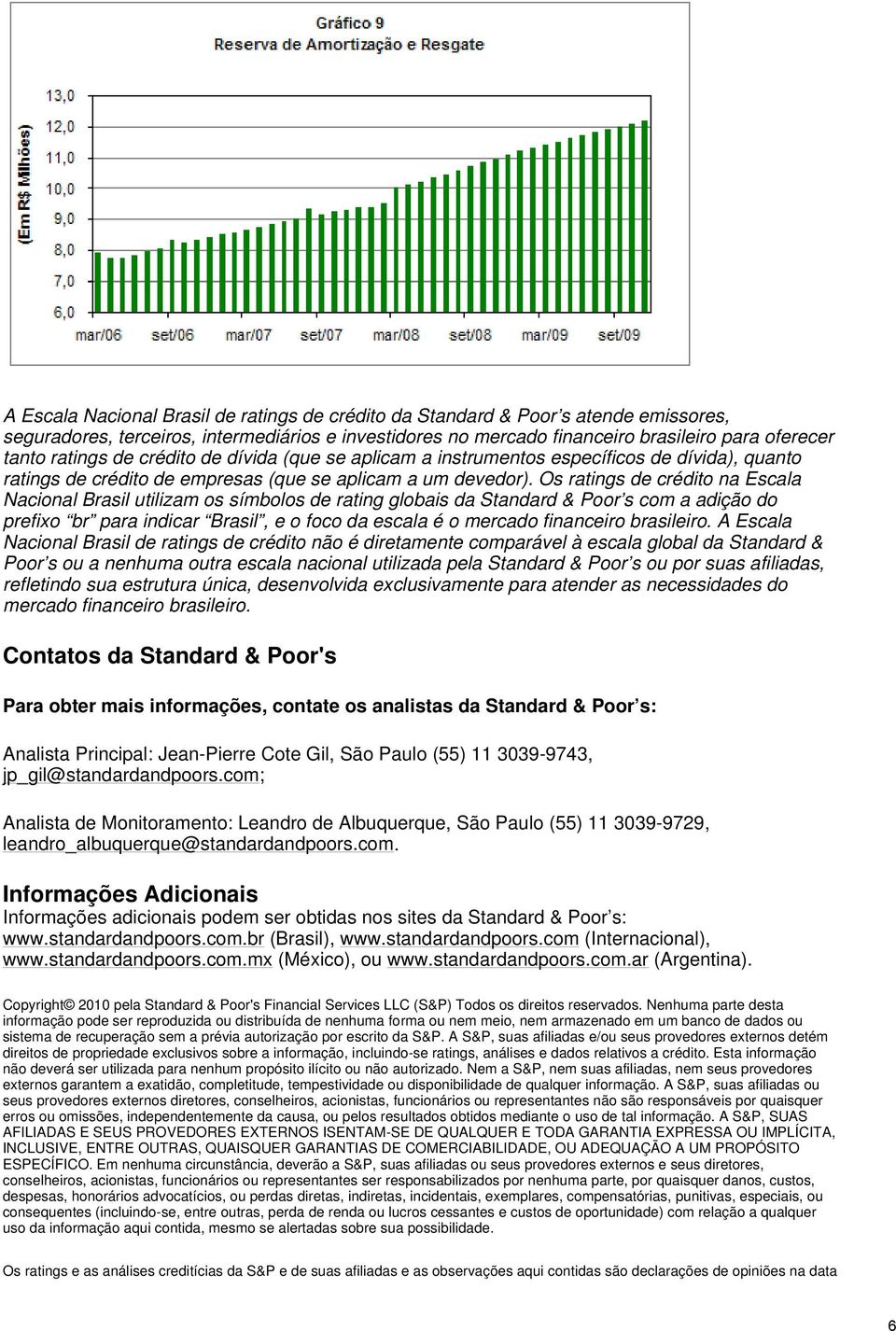 Os ratings de crédito na Escala Nacional Brasil utilizam os símbolos de rating globais da Standard & Poor s com a adição do prefixo br para indicar Brasil, e o foco da escala é o mercado financeiro