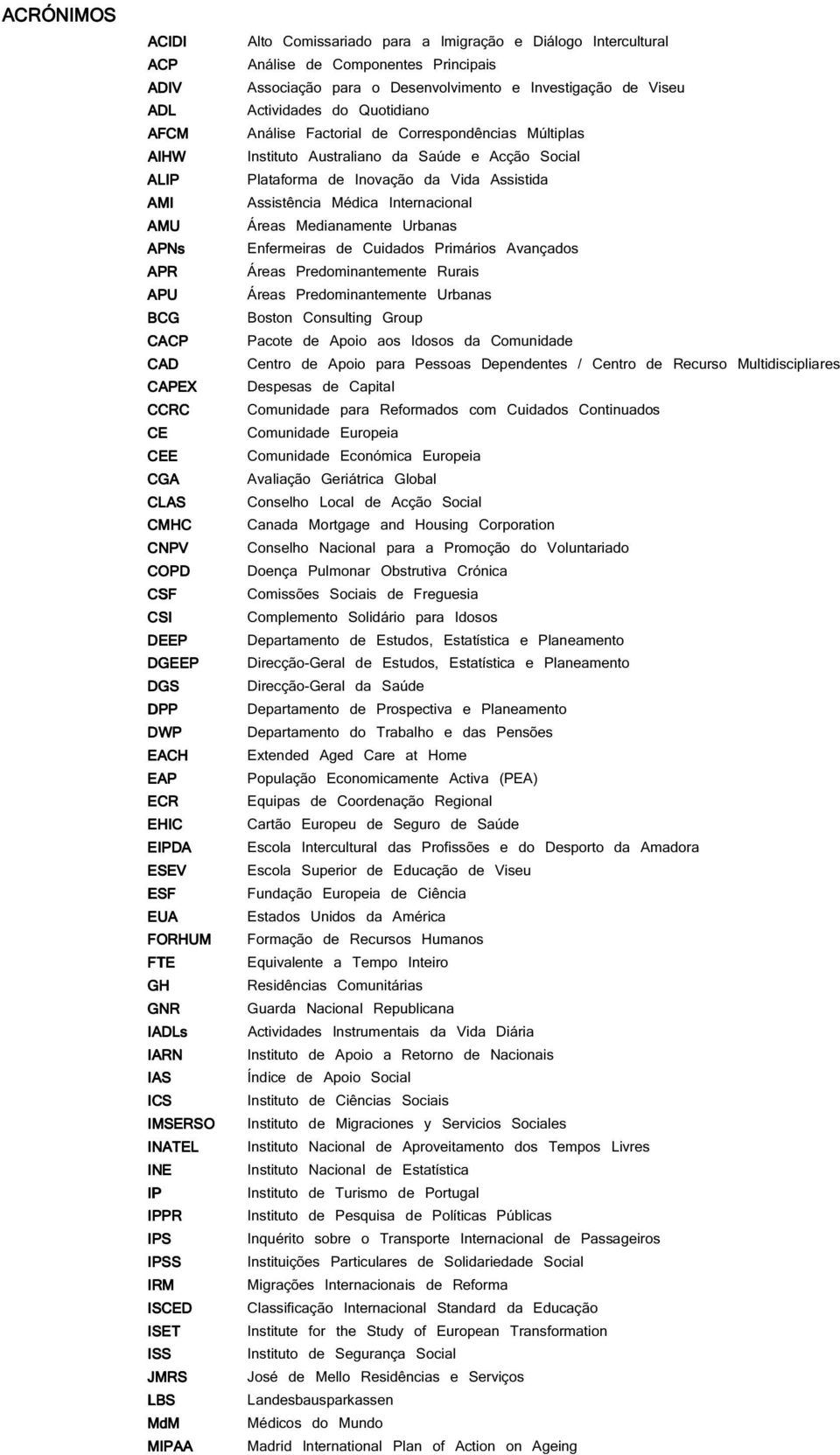 Associação para o Desenvolvimento e Investigação de Viseu Actividades do Quotidiano Análise Factorial de Correspondências Múltiplas Instituto Australiano da Saúde e Acção Social Plataforma de