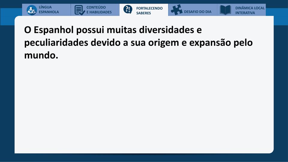 Espanhol possui muitas diversidades e