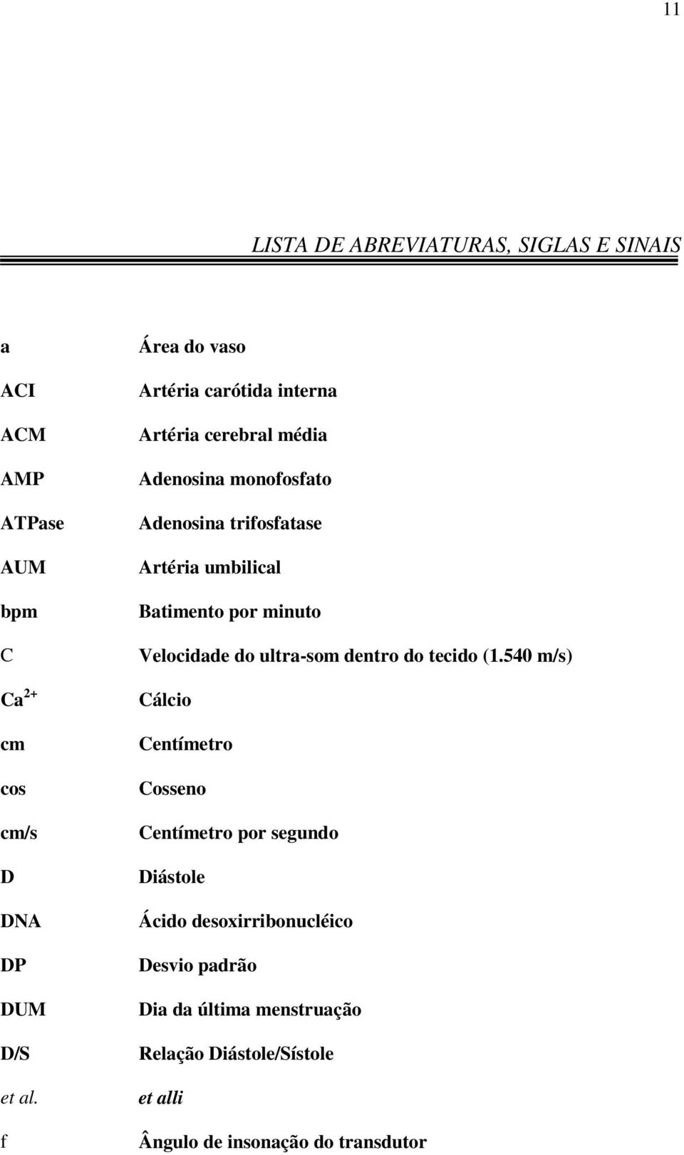 Batimento por minuto Velocidade do ultra-som dentro do tecido (1.