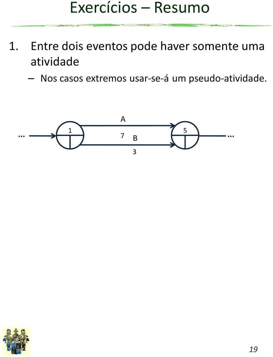 somente uma atividade Nos casos