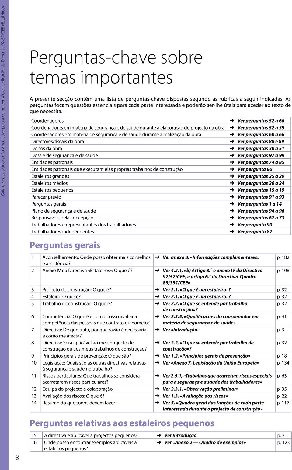 Coordenadores Coordenadores em matéria de segurança e de saúde durante a elaboração do projecto da obra Coordenadores em matéria de segurança e de saúde durante a realização da obra