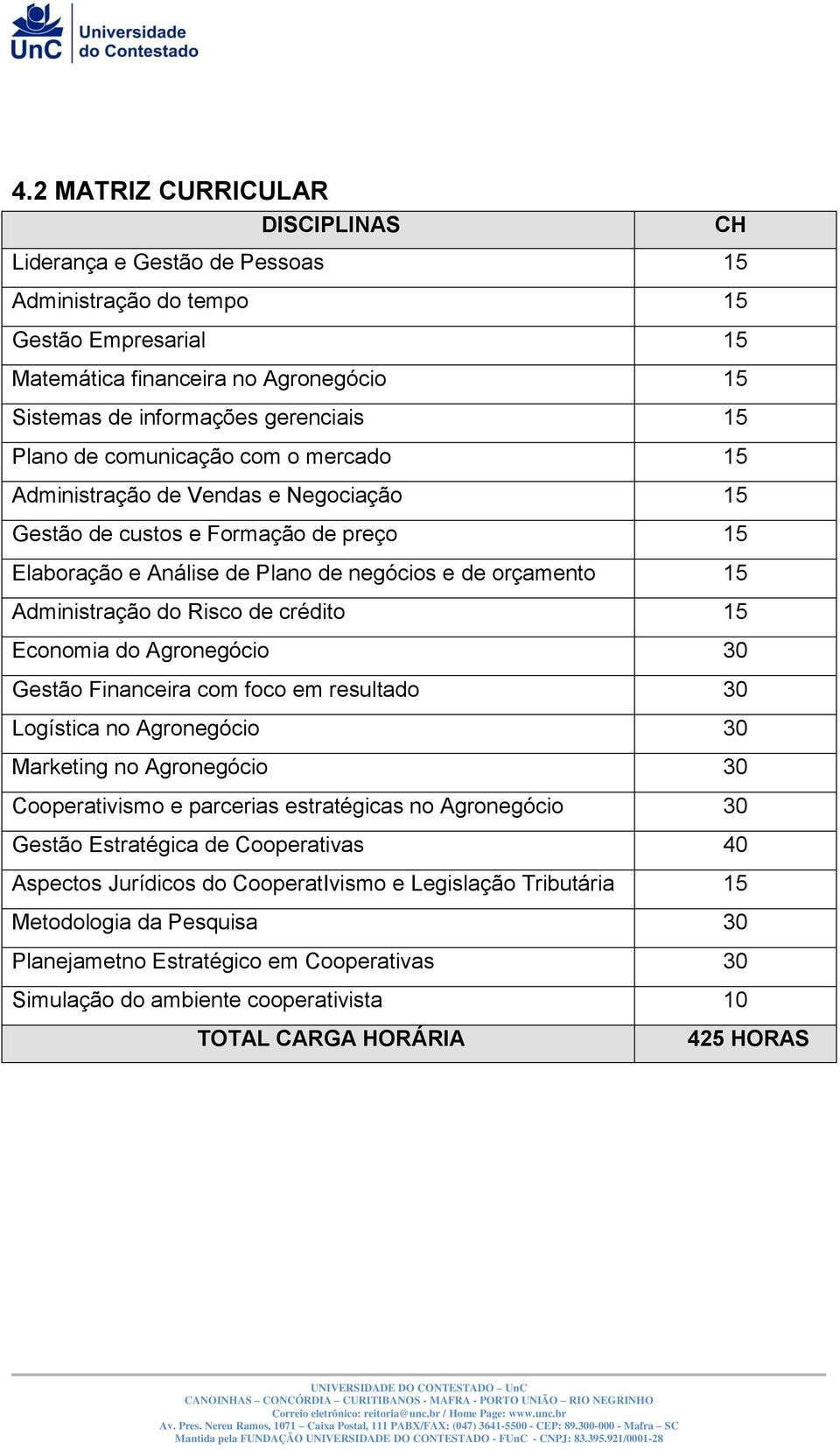 crédito 15 Economia do Agronegócio 30 Gestão Financeira com foco em resultado 30 Logística no Agronegócio 30 Marketing no Agronegócio 30 Cooperativismo e parcerias estratégicas no Agronegócio 30