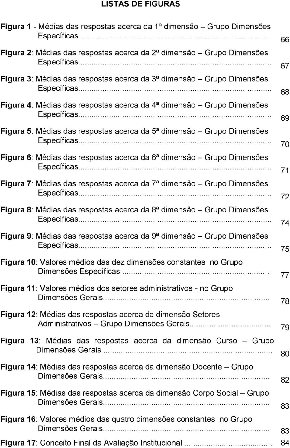 .. Figura 5: Médias das respostas acerca da 5ª dimensão Grupo Dimensões Específicas... Figura 6: Médias das respostas acerca da 6ª dimensão Grupo Dimensões Específicas.