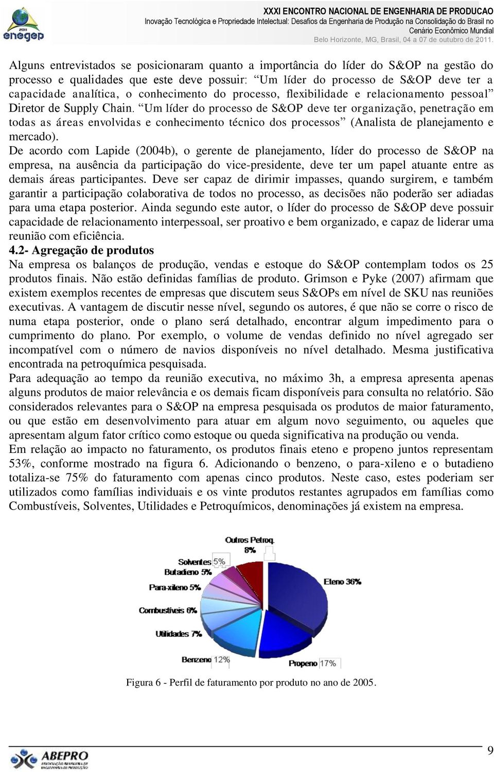 Um líder do processo de S&OP deve ter organização, penetração em todas as áreas envolvidas e conhecimento técnico dos processos (Analista de planejamento e mercado).