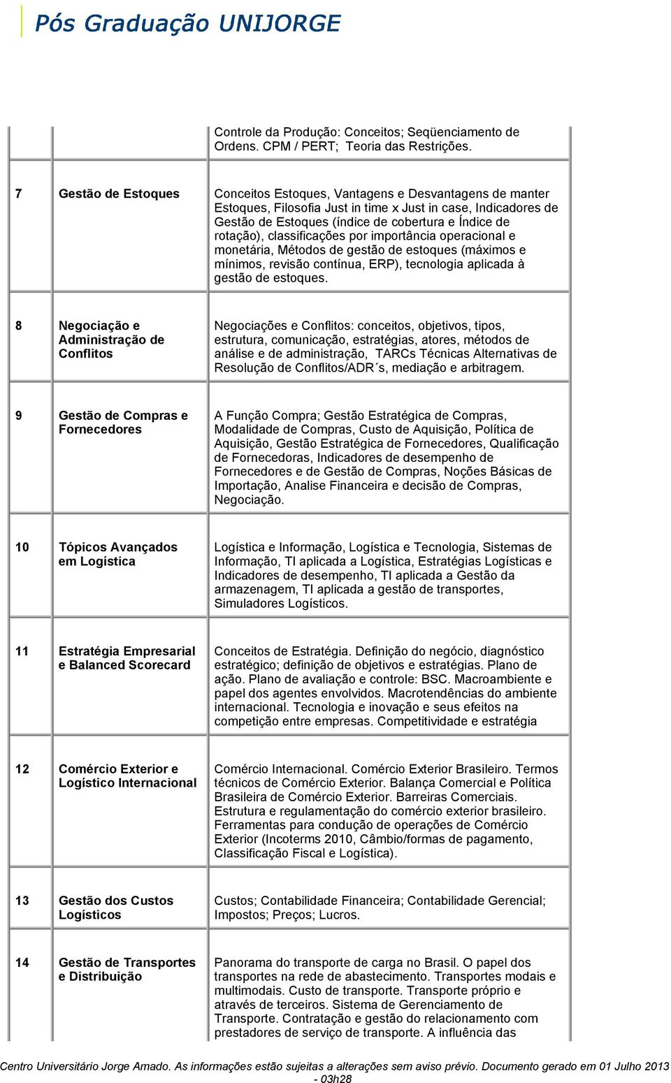 rotação), classificações por importância operacional e monetária, Métodos de gestão de estoques (máximos e mínimos, revisão contínua, ERP), tecnologia aplicada à gestão de estoques.