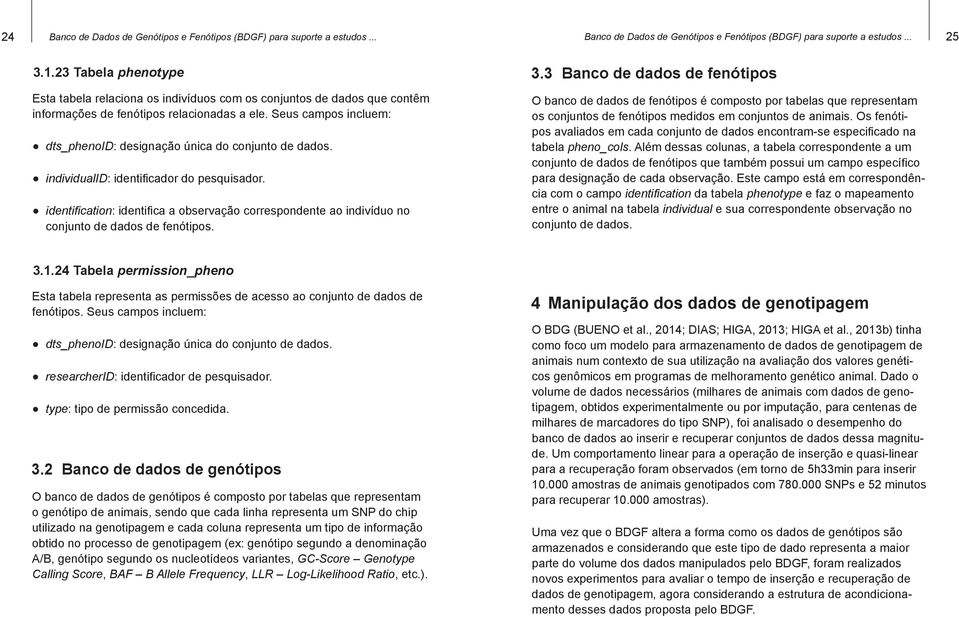 Seus campos incluem: ³ dts_phenoid: designação única do conjunto de dados. ³ individualid: identificador do pesquisador.