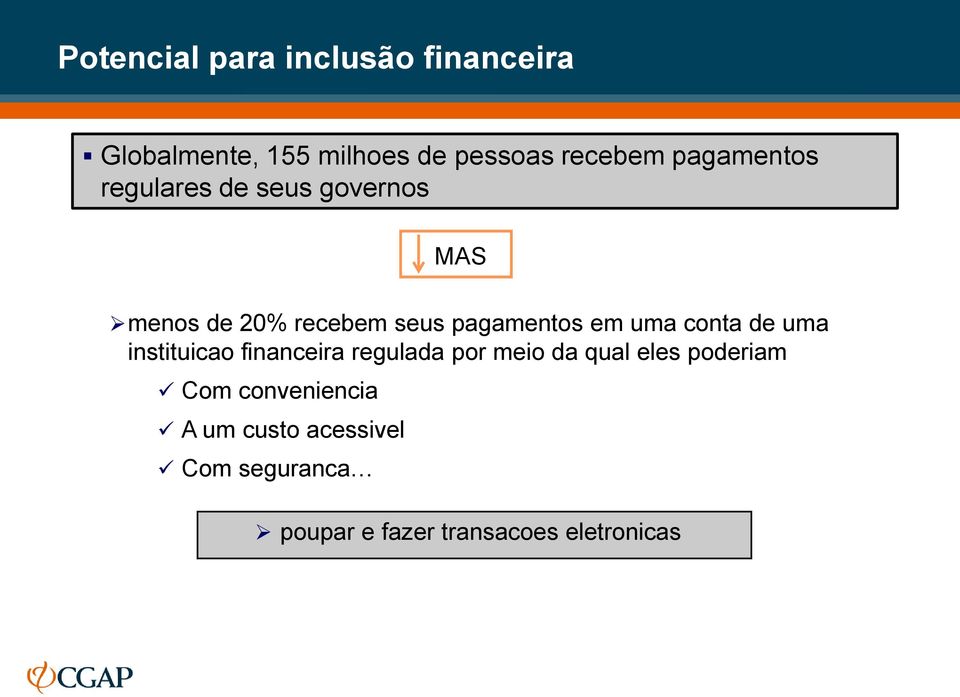 uma conta de uma instituicao financeira regulada por meio da qual eles poderiam