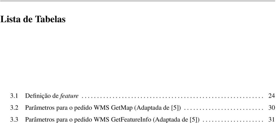 3 Parâmetros para o pedido WMS GetFeatureInfo (Adaptada de [5]).................... 31