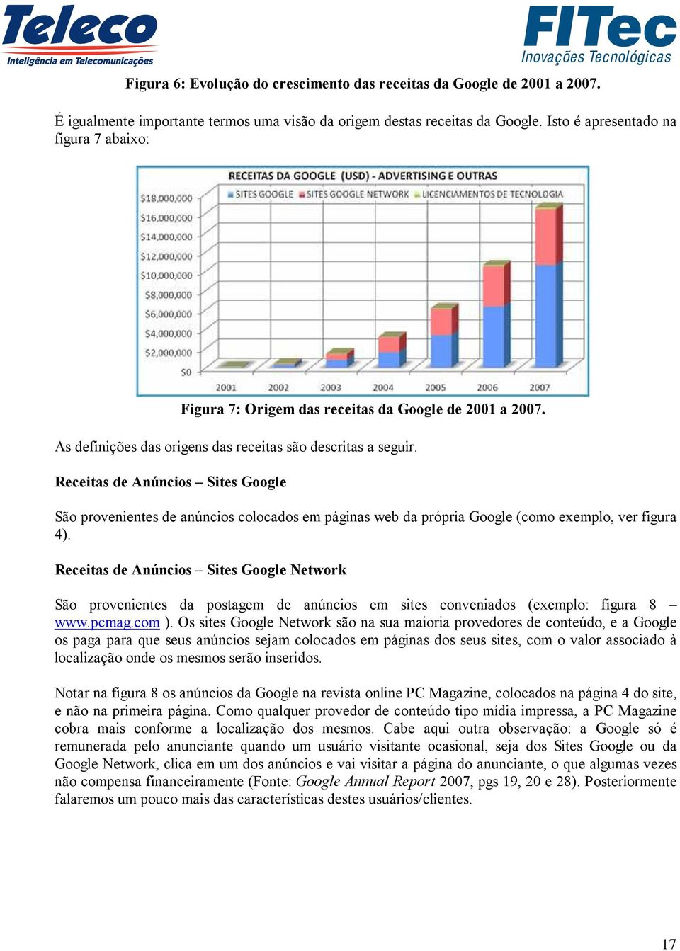 Receitas de Anúncios Sites Google São provenientes de anúncios colocados em páginas web da própria Google (como exemplo, ver figura 4).